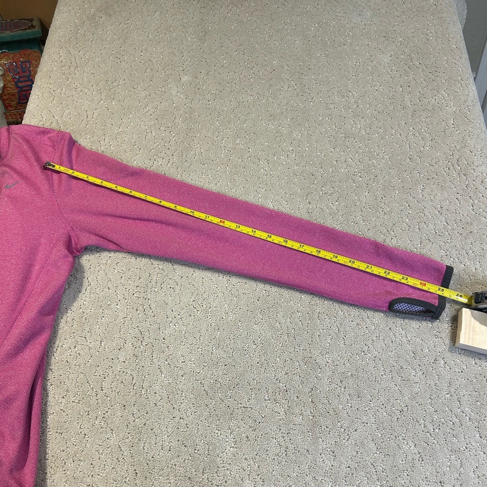 NIKE Dri Fit‎ Full Zip Athletic Jacket Mock Neck Size Women's L Long Sleeve Pink - Picture 6 of 9